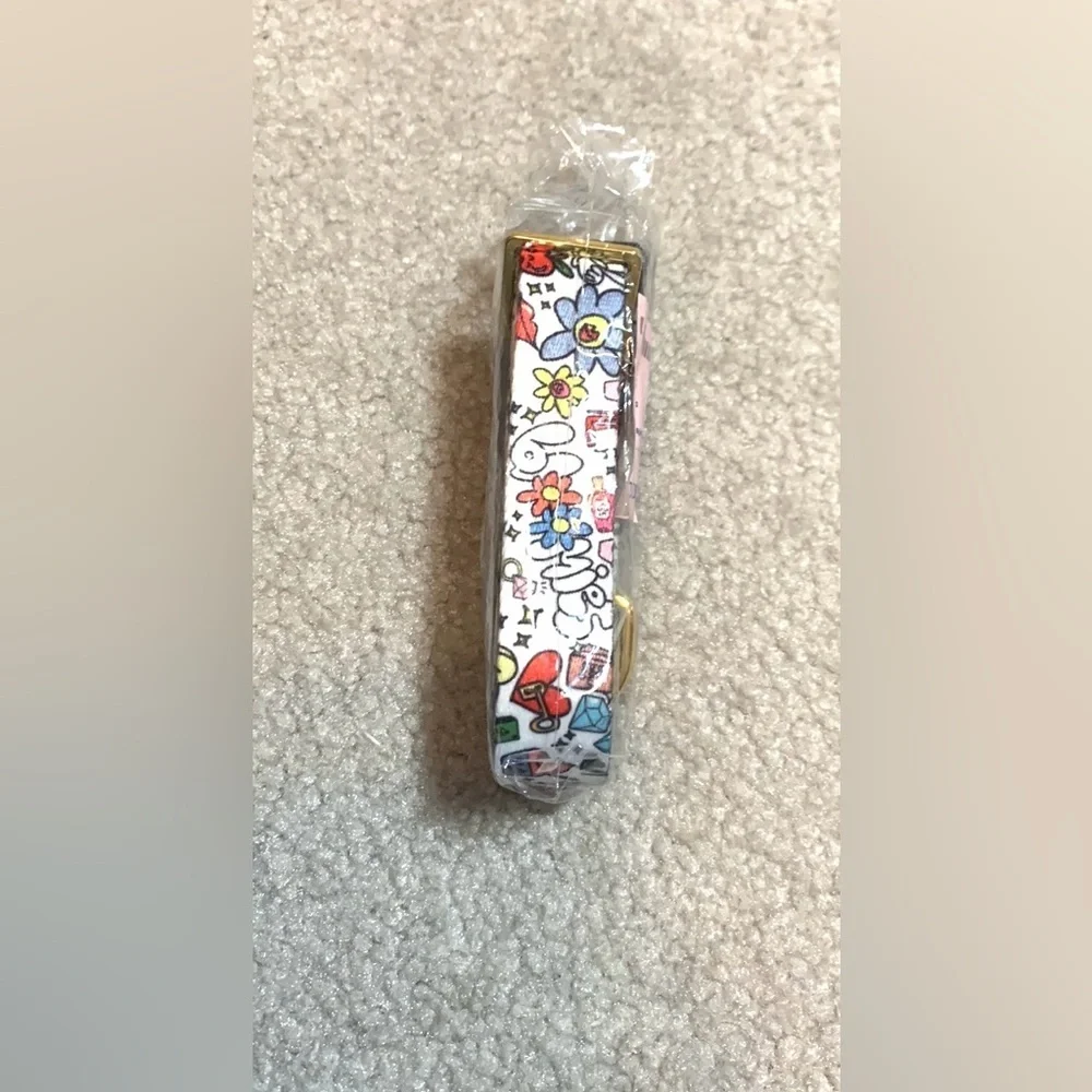 Bloomies White Fabric Printed Dog‎ Collar Large New